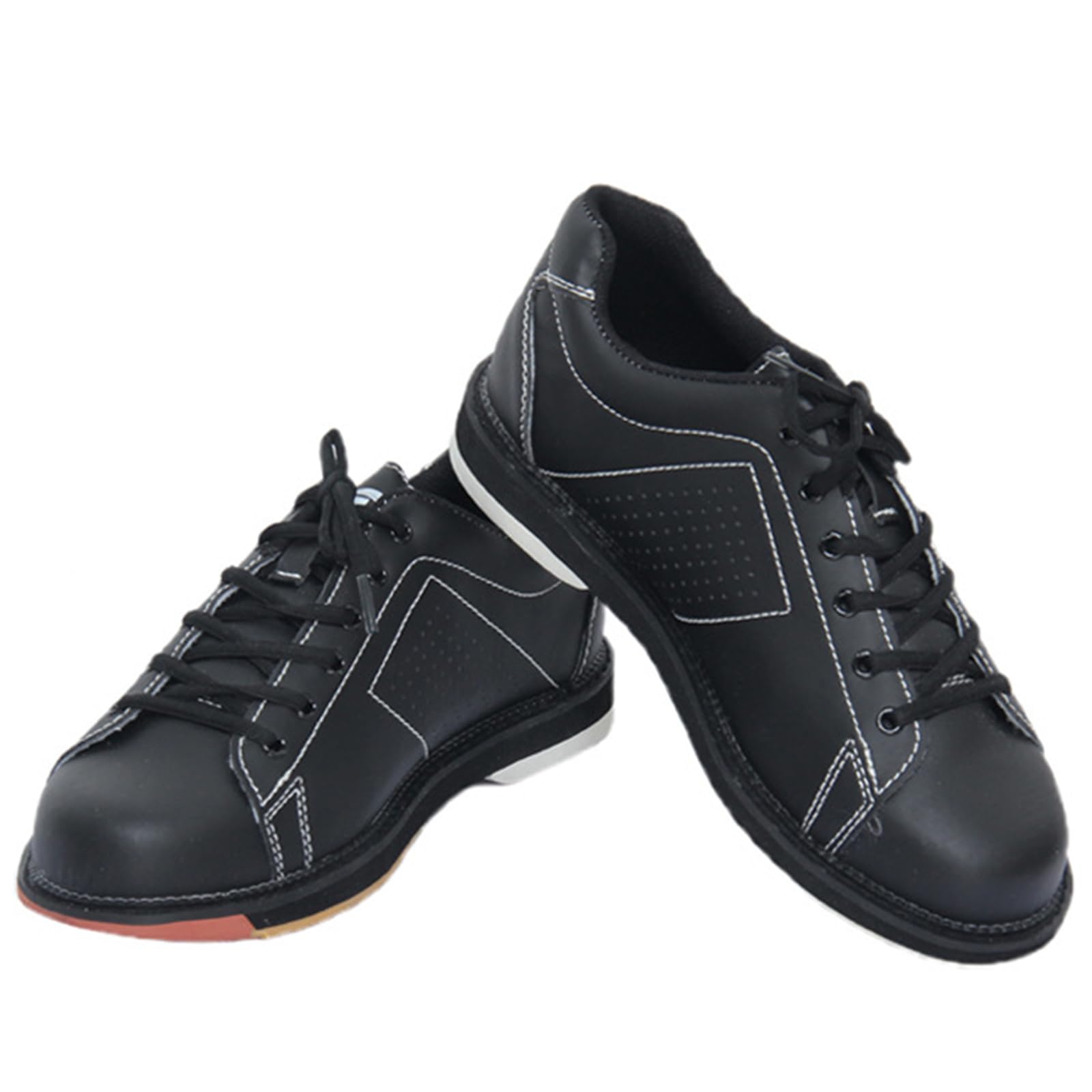 SDEQA Chaussures de Bowling pour Hommes Baskets de Bowling en Cuir à Lacets