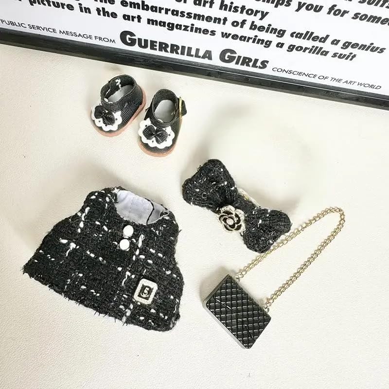 15cm-17cm Doll Clothes Suitable for labubu 17cm 15cm Dolls Accessories Sitting No Doll Only Clothes 17cm labubu 1bag+1shoes+1dress+1hairband No Doll image 4