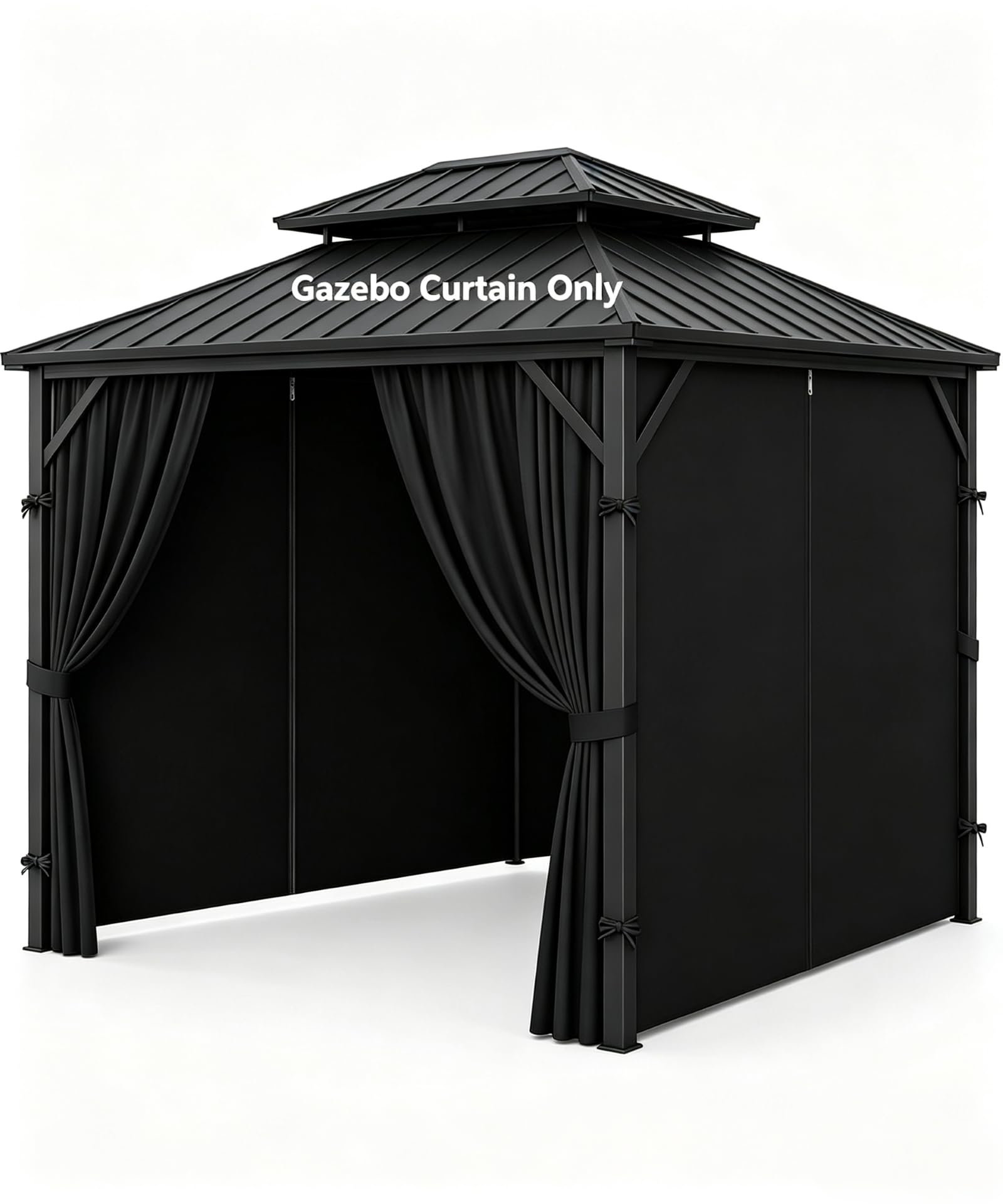 Photo 1 of ORSMGOLF 12x12 FT Black Gazebo Replacement Curtains