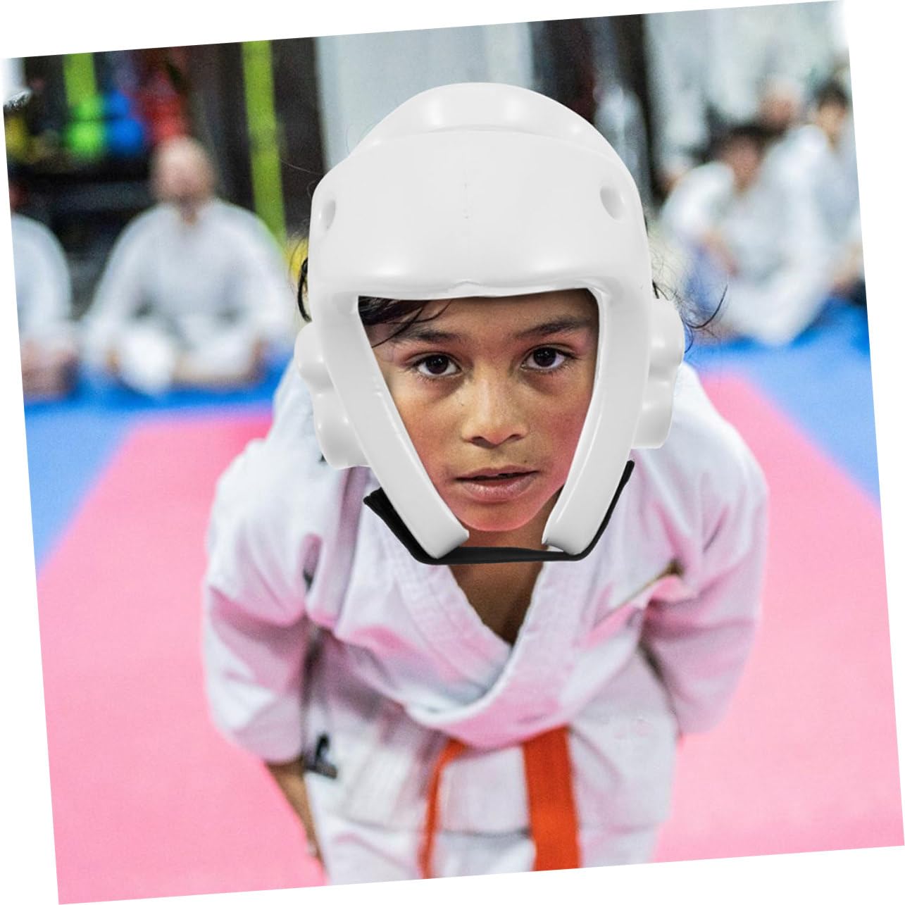 Casco da Boxe in Pu Bianco Design Ergonomico e Pratico per Allenamento di Taekwondo e Karate Protezione Testa per Adulti e Bambini
