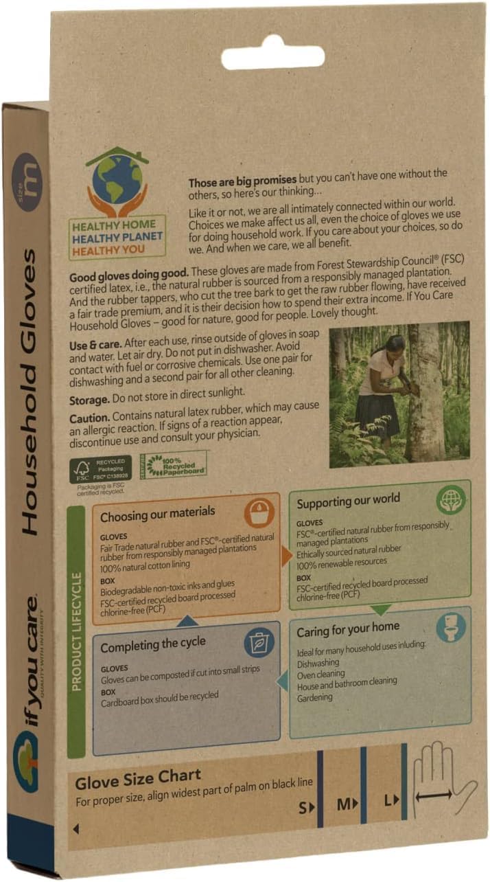 If You Care Household Latex Gloves - FSC Certified - Medium, 1 ct