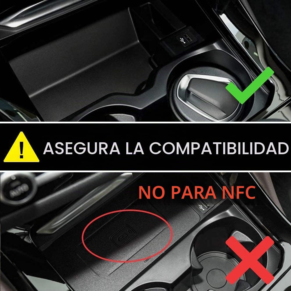 Cargador Inalámbrico Coche Auto para BMW X3/X4 2018 2019 2020 2021 Consola Central Panel, 15W Carga Rápida Auto Teléfono Cargador con QC3.0 USB Puerto para iPhone 12/11/X/8 Samsung S20/S10