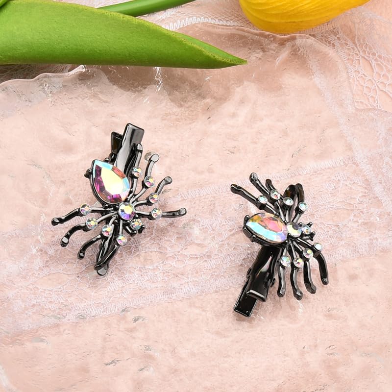 Halloween Costumefor Women Girls Spider Hair Clip Barrettes for Teen Girl gothic hair clips for Halloween Party Costumes Accessories Gift for Women Hair Accessories 2Pcs - Image 2