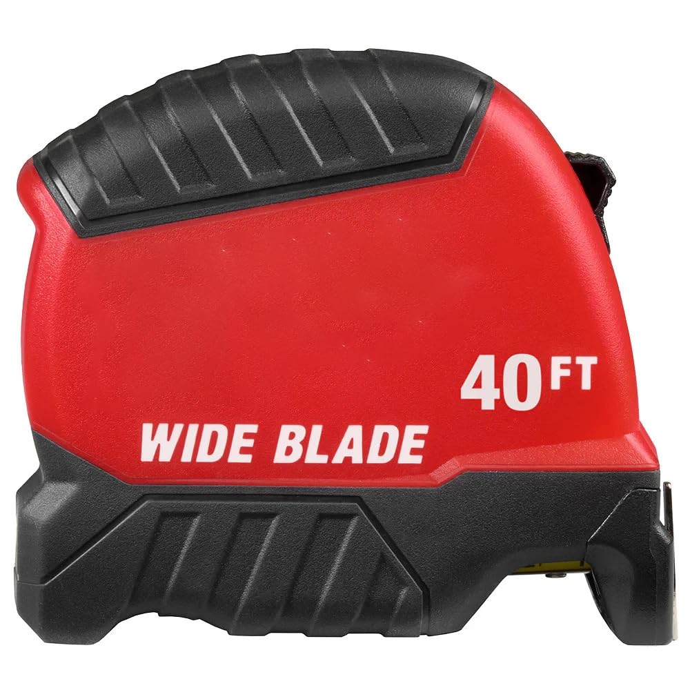40 ft Wide Blade Tape Measure Compatible with Milwaukee 48-22-1240 – 18 ft Reach with 15 ft Standout Steel Blade and Finger Stop for Construction Use
