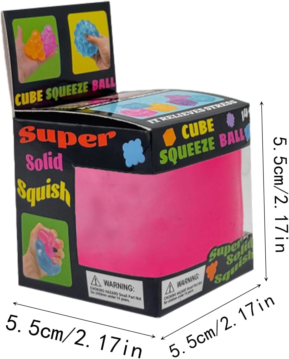 Ice Cube Squishies Toys Stress Cube Fidget Toys Stress Balls for Kids, Adults Squeeze Squishies Anxiety Stress Relief, Ice Squishy Cube Sugar Balls Sensory Toy Nice Ball Cubes with Box (Blue) — view 5