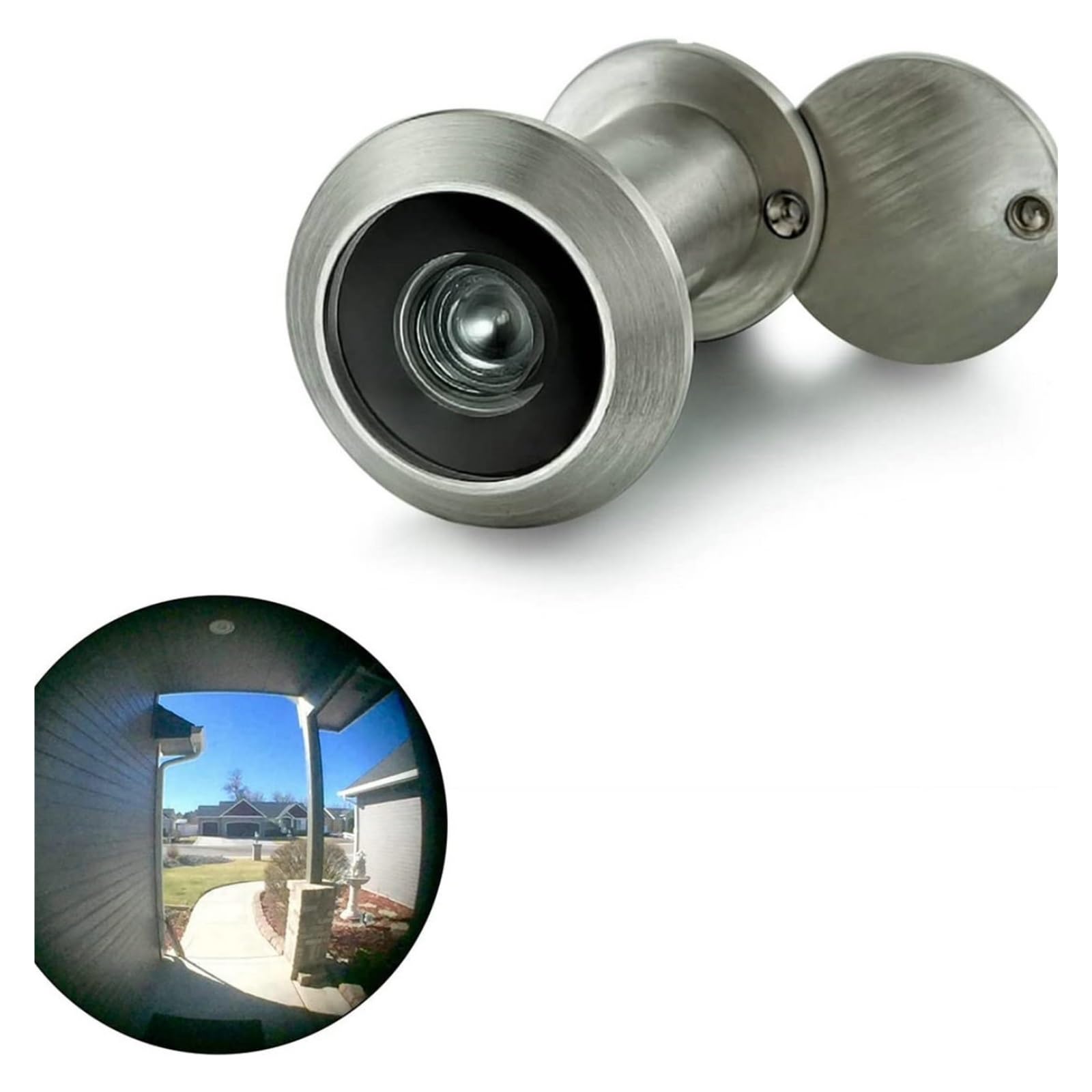 Wizjer Do Drzwi PHS Mosiądz Miedź 220 Stopni 16 Mm Z Osłoną Prywatności 35–60, 60–85 ZwięKszona Przejrzystość BezpieczeńStwa(Chrome plated,60-85mm)