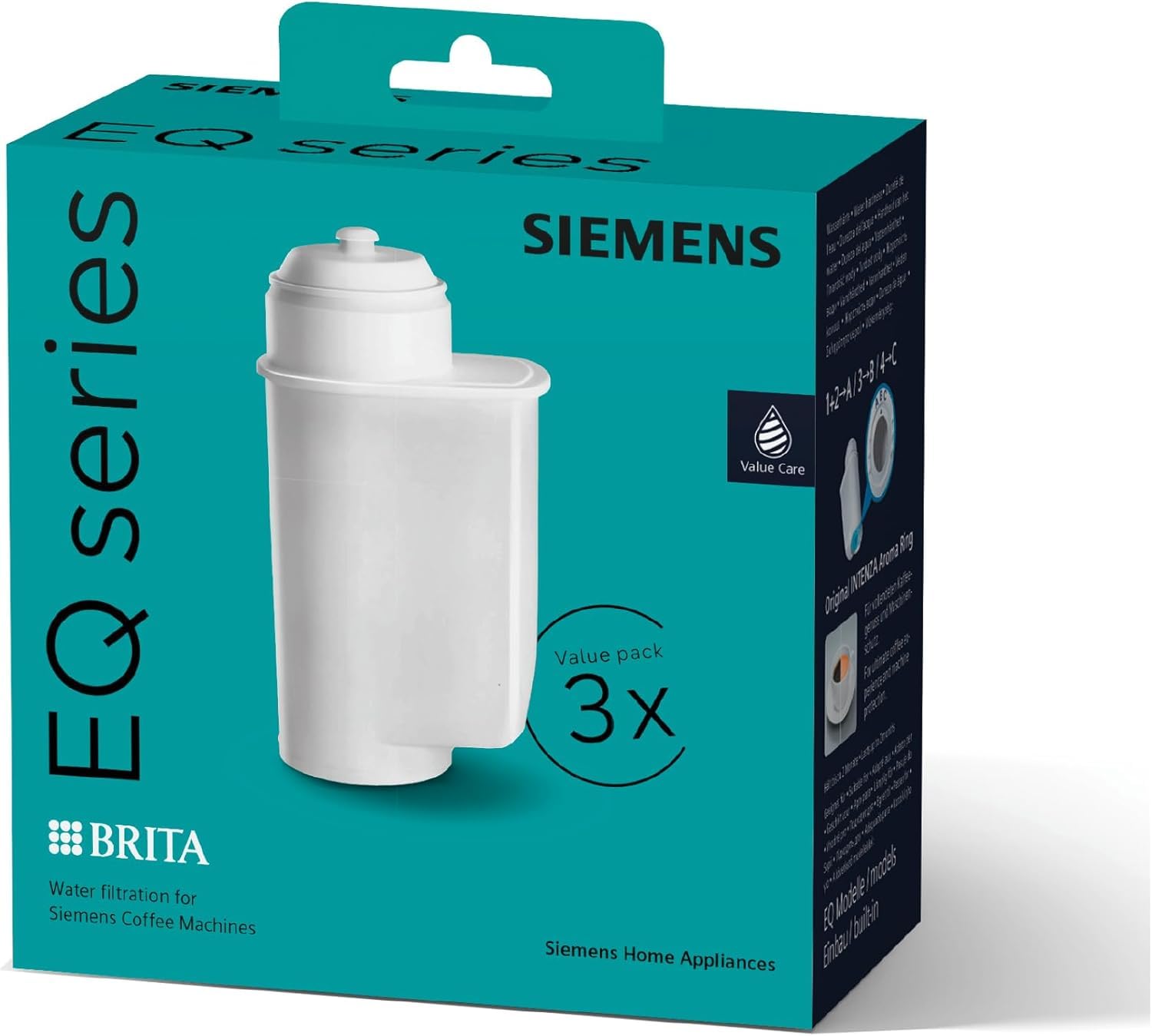 Krups Minimáquina de cápsulas de café NESPRESSO XN1101 Essenza | 1260W | blanco | Filtro de agua 0,7 litros y Siemens BRITA Intenza TZ70033A