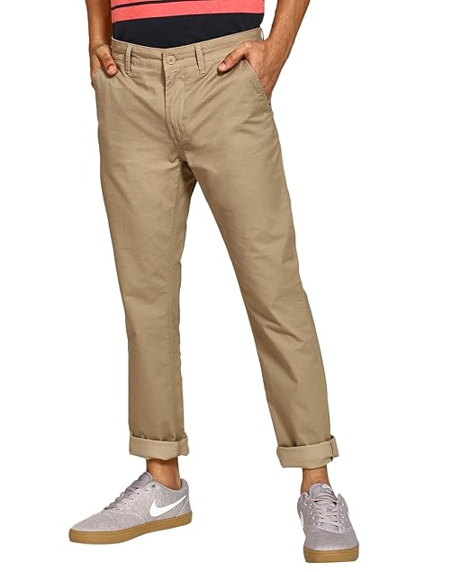 Buy BUFFALO by FBB Men�s Tapered Fit Casual Trousers at