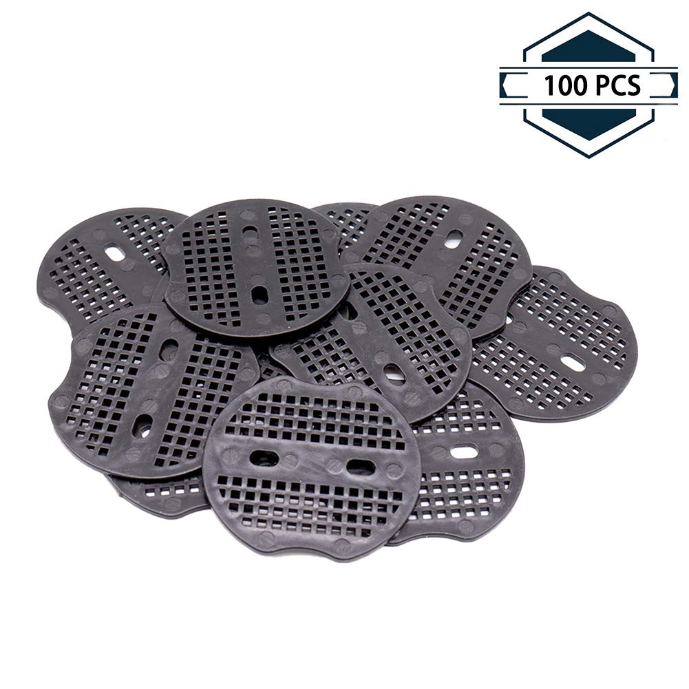 Panngu 100PCS Buffer Washer - 6.8 * 6cm for Garden Pegs U Shaped ground pegs, Securing Weed Fabric,Netting,Ground Sheets(Black)