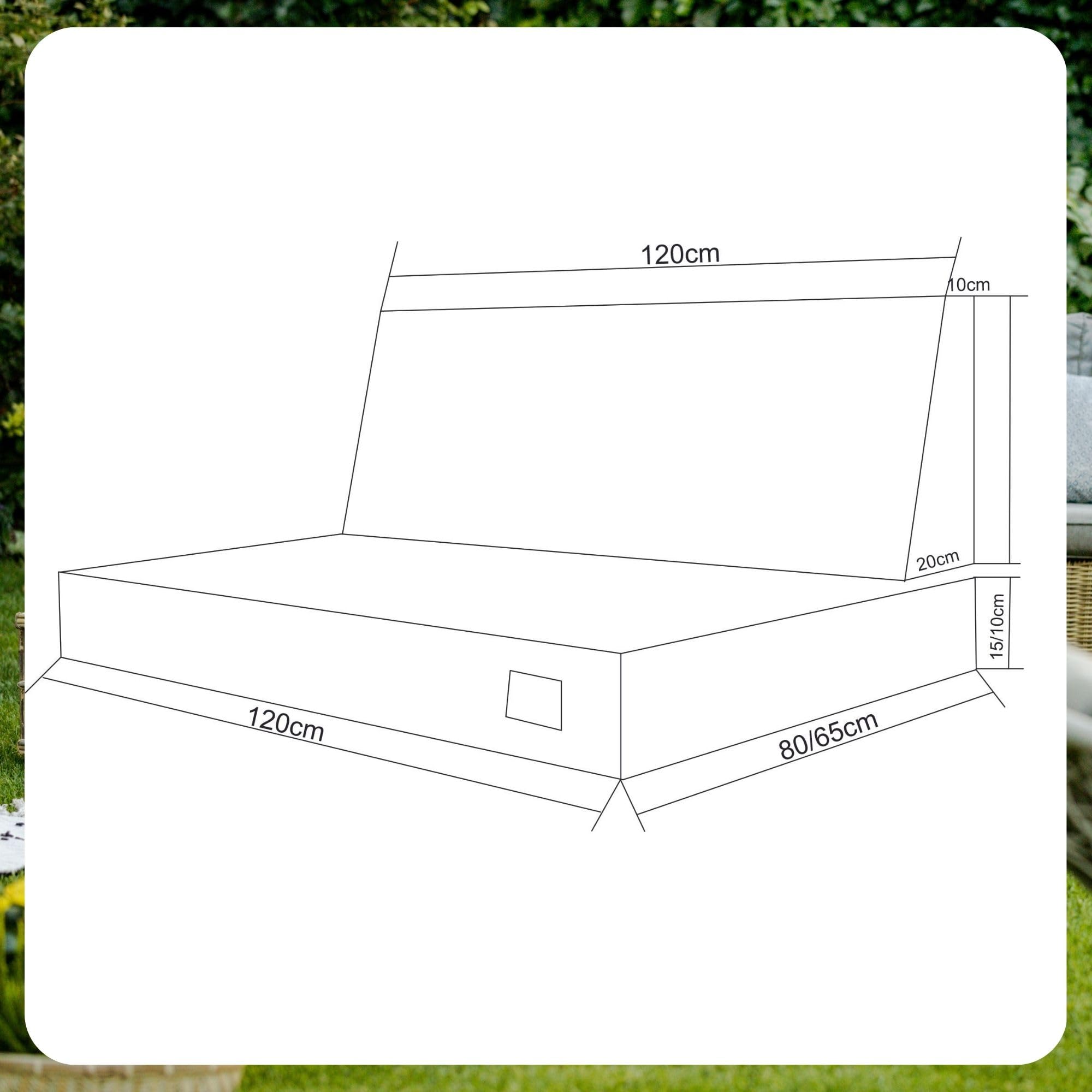 GoldenGroup Gartenset Kissen für Palettenmöbel Schwarz - Eco-Leder mit gestepptem Einsatz Sofakissen - Polster Hartschaum - Sitzkissen 120cm x 80cm x 10cm & 120cm x 40cm x 10/20cm Rückenkissen