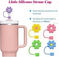 Vista 84 de Straw Cover Cap for Stanley Cup,Straw Topper Compatible for 30&40 Oz Tumbler with Handle,10mm 0.4in Dust-Proof Reusable Straw Tips Lids,Straw Tip