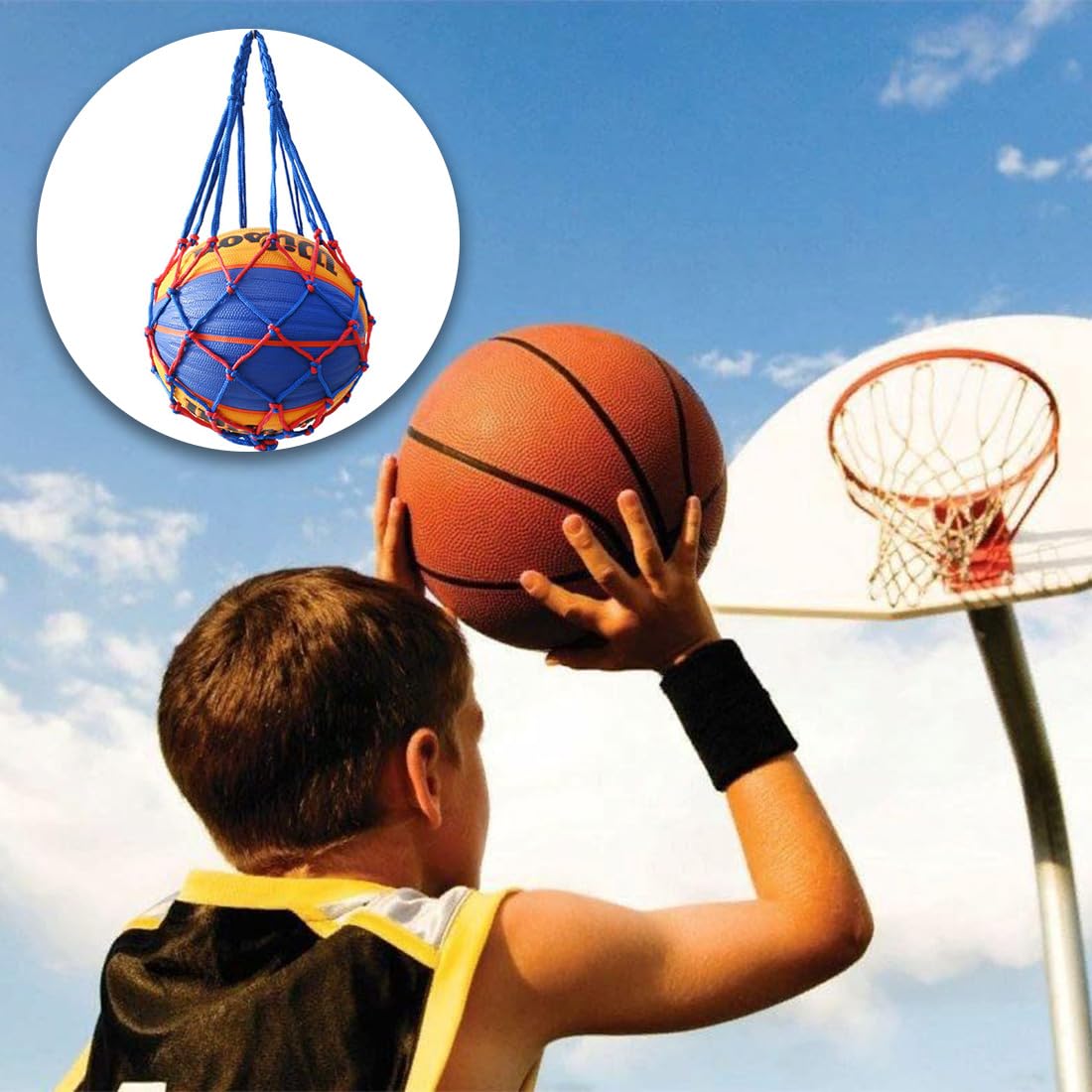 SULIUDAJI 2 Piezas Red de fútbol para Cometa Pelotas Deportivas de Baloncesto Voleibol de Playa Zapatillas de Deporte, Red portátil