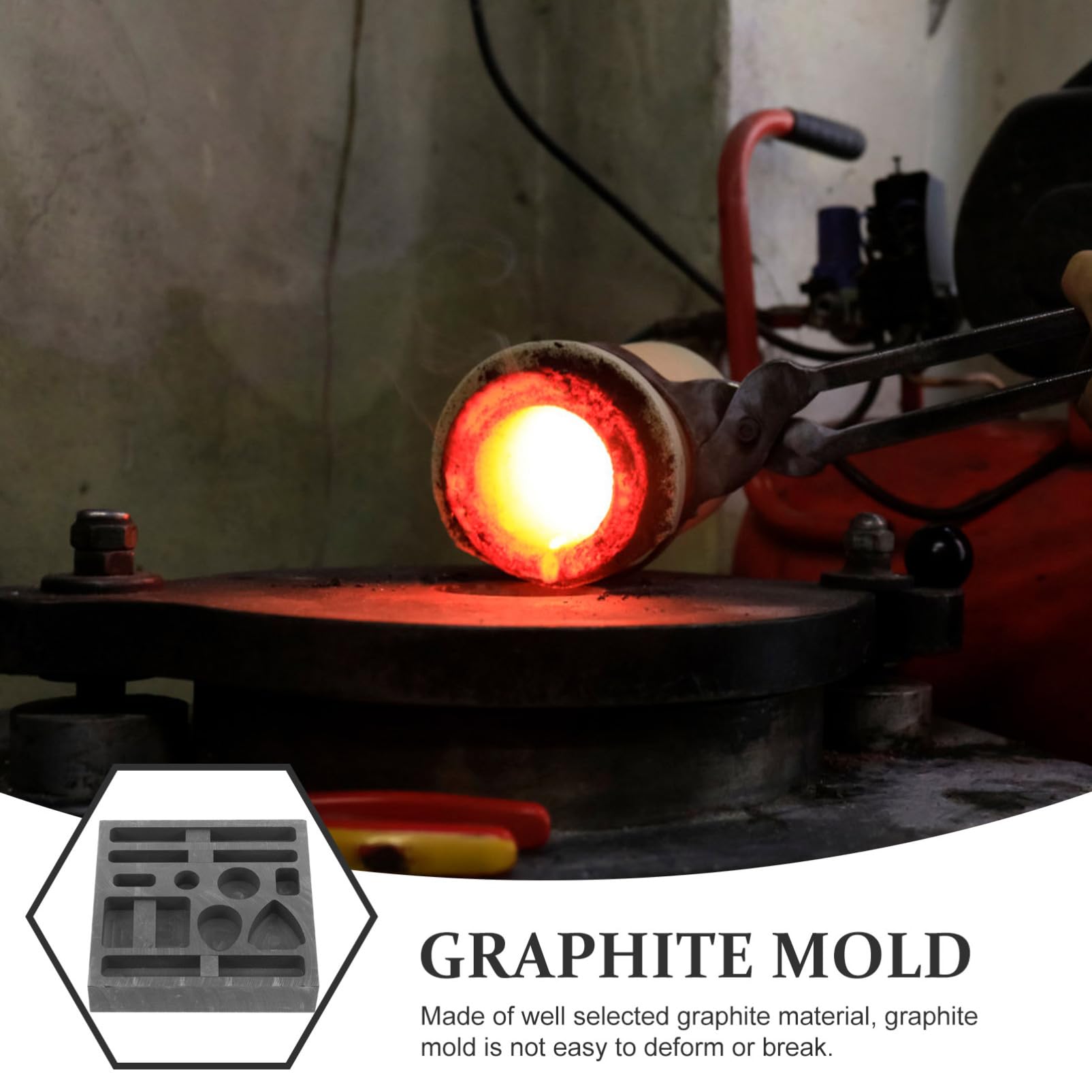 Operitacx Moule En Graphite 10X10X0.79In Pour Coulée Métalliques Outil De Fusion Réutilisable Pour Bijoux Et Fonderie Industrielle
