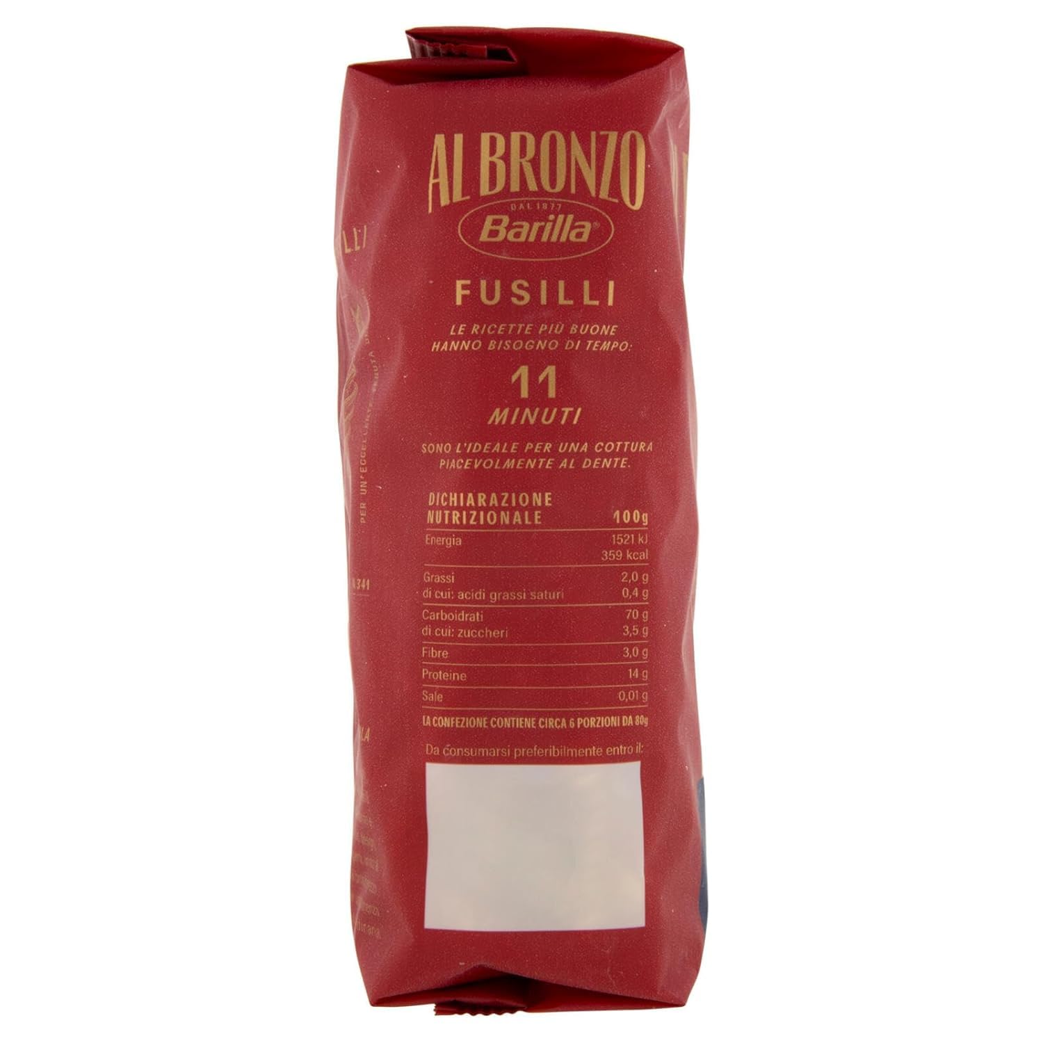 Italian Gourmet Fusilli Al Bronzo 24 x 500g + Polpa offerte