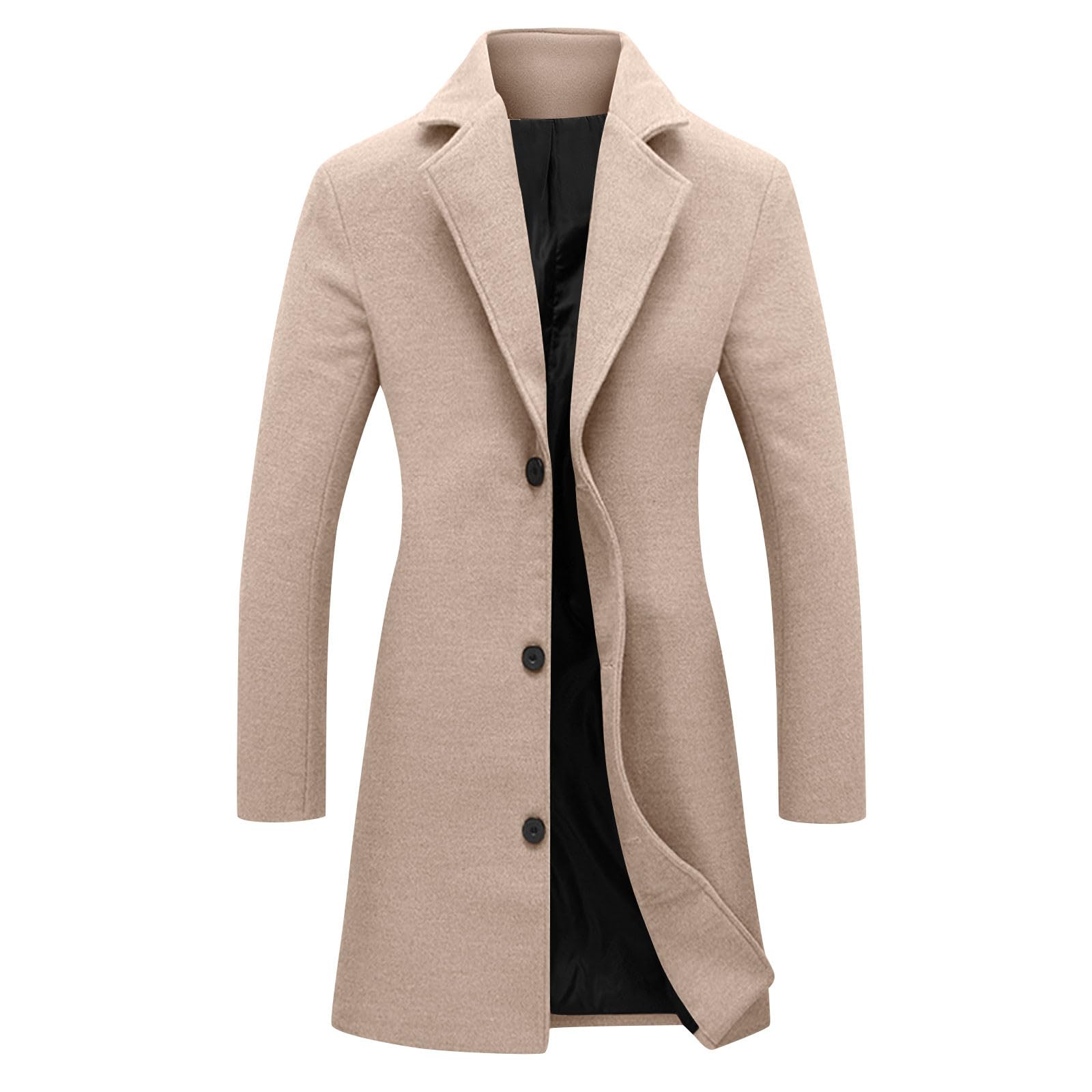 Womens Winter Single Breasted Long Wool Overcoat Dressy Casual Fashion Overcoat Business Work Trench Coat