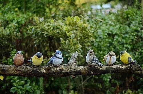 Miniatura 3 de VILIGHT Decoración de pájaros decorativos, estatuas y figuras de pájaros para exteriores e interiores, decoración de pájaros para el hogar y el