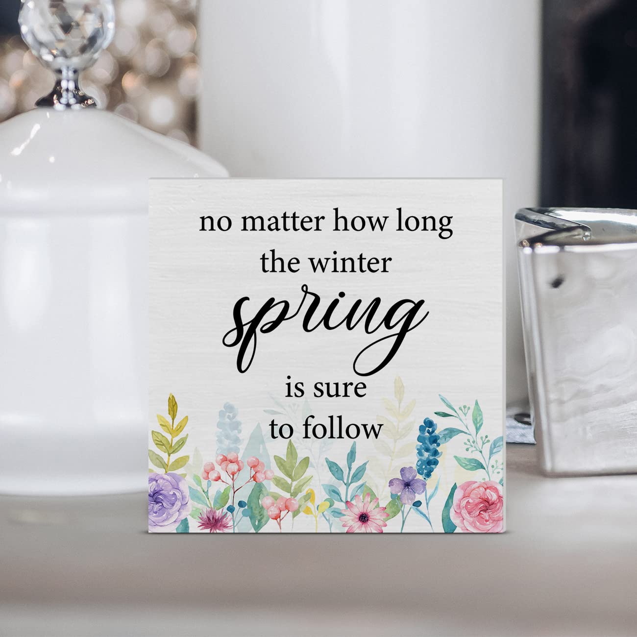 Snapklik.com : Spring Is Sure To Follow Wooden Box Sign Farmhouse ...