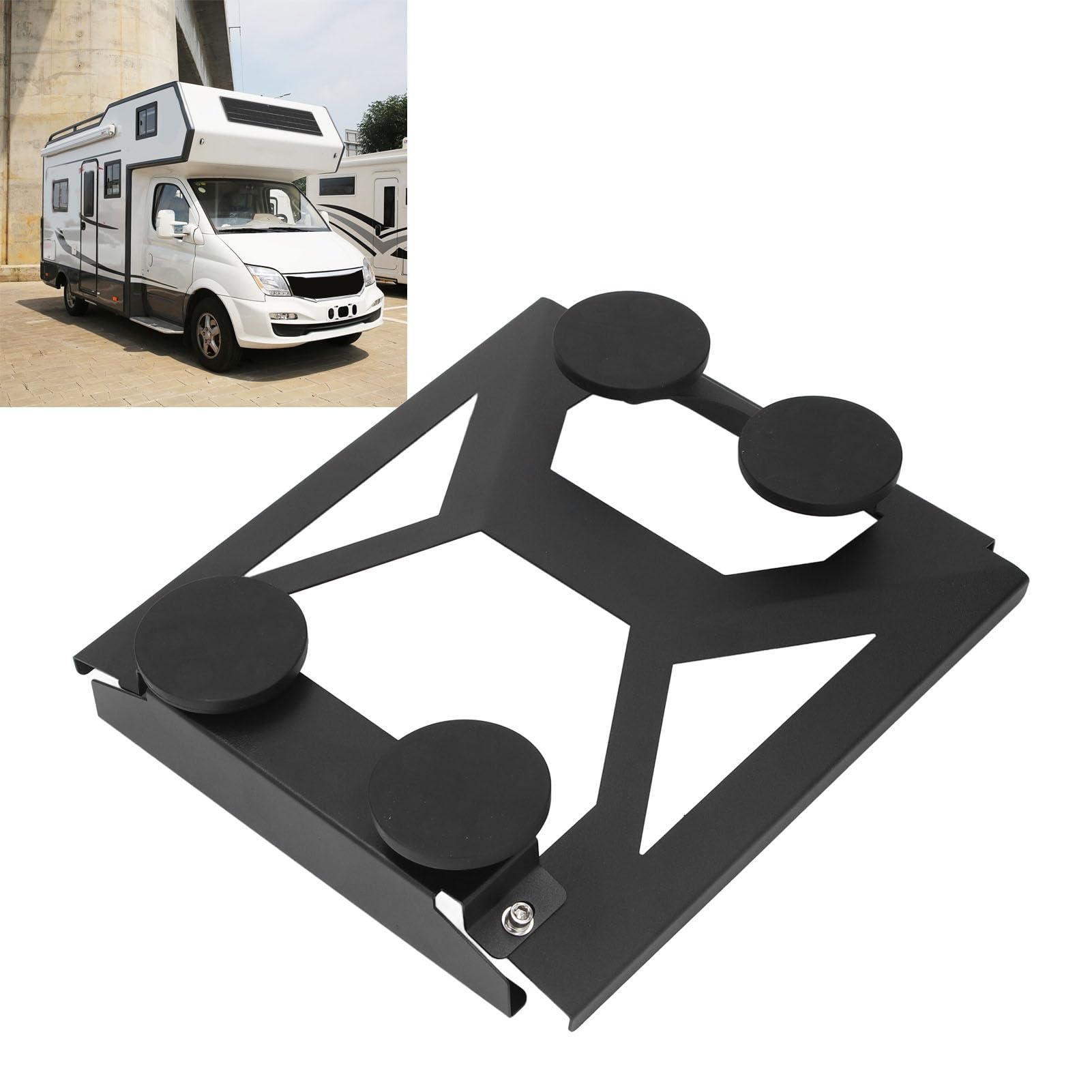 Demeras Soporte para Satélite para Coche, Soporte para Antena Parabólica Estructura de 4 Lados Placa de Acero Reforzada Robusto Multifuncional para Caravana