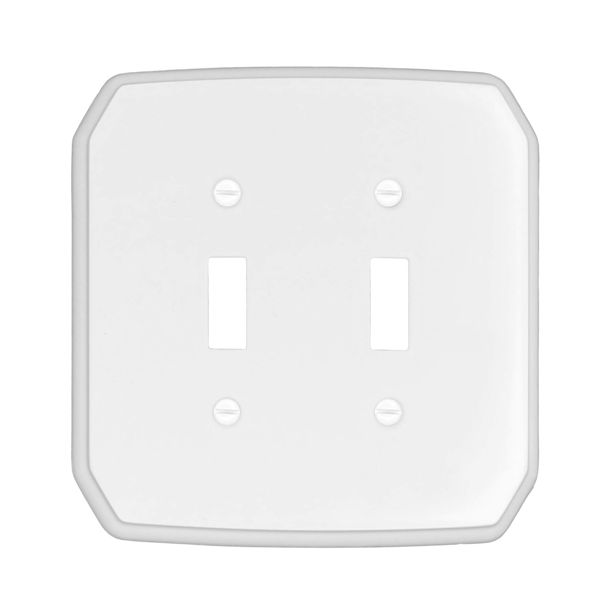 RUNWIRELESS CLASSIC WHITE DOUBLE TOGGLE, Decorative Wall Plate, Plastic Switch Plate_10-37TT