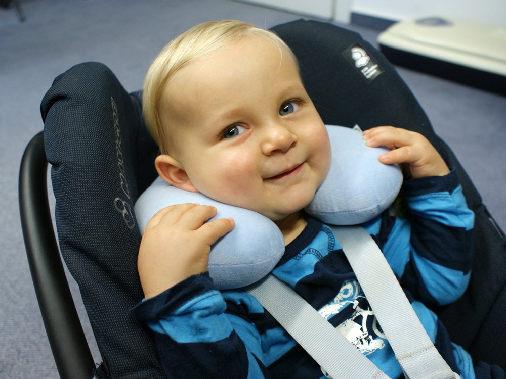 HAPPY KIDS 28600 Nackenkissen Reisekissen, für Kinder, hellblau