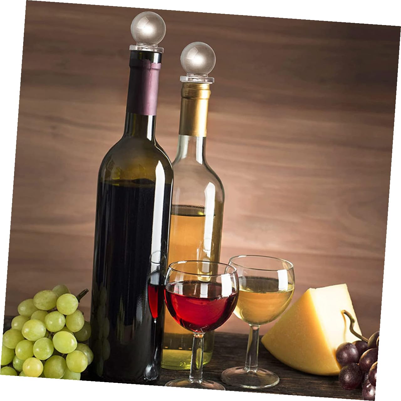 24 Piezas Tapones para Botellas Tapón de Bola de Vidrio Decorativo Sellado Fiable para Vino Aromaterapia Compatible con Varias Botellas Portátil y Ligero