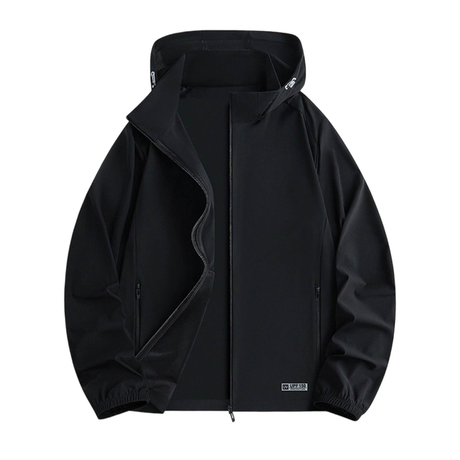 Generisch Leichte Outdoor hoodie Jacke Damen UV Schutz - Elastisch Schnell Trocknend Sonnenjacke mit Reißverschluss & Tasche für Sommer Outdoor