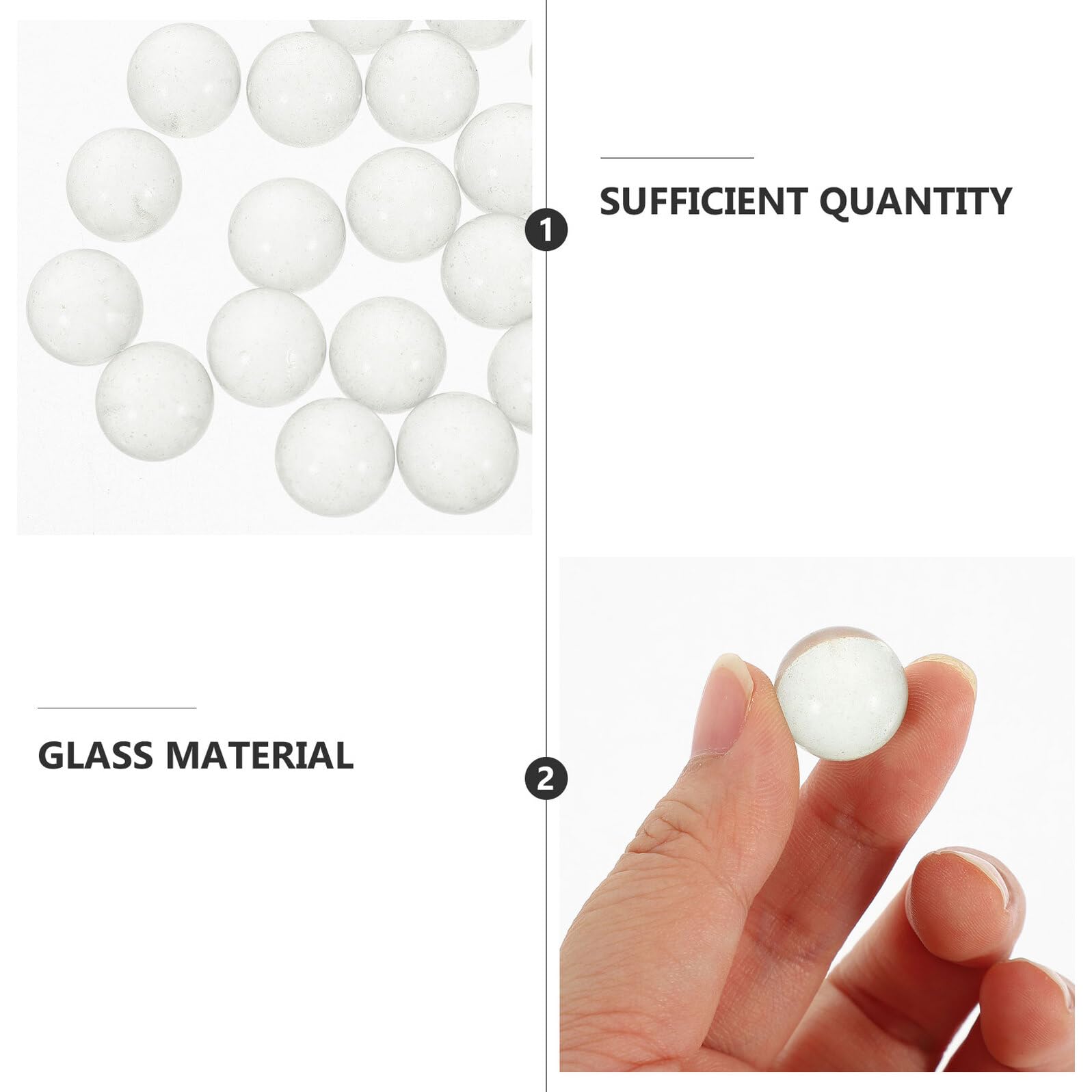 180 Pièces Boules Verre Transparent Perles Décoratives Claires pour Vase Aquarium Billard Bille Rebonds Ornements de Décoration