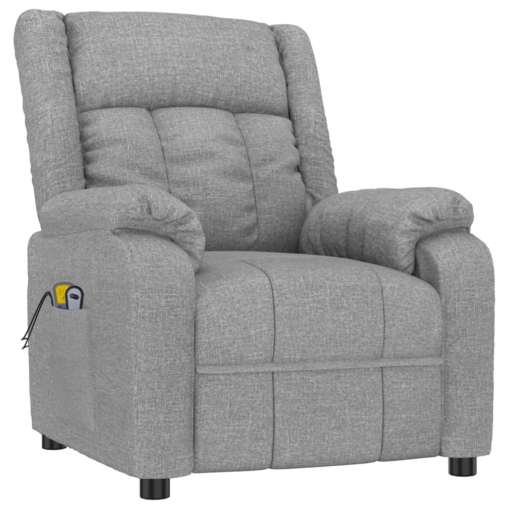vidaXL Sillón de Masaje eléctrico Tela Gris Claro