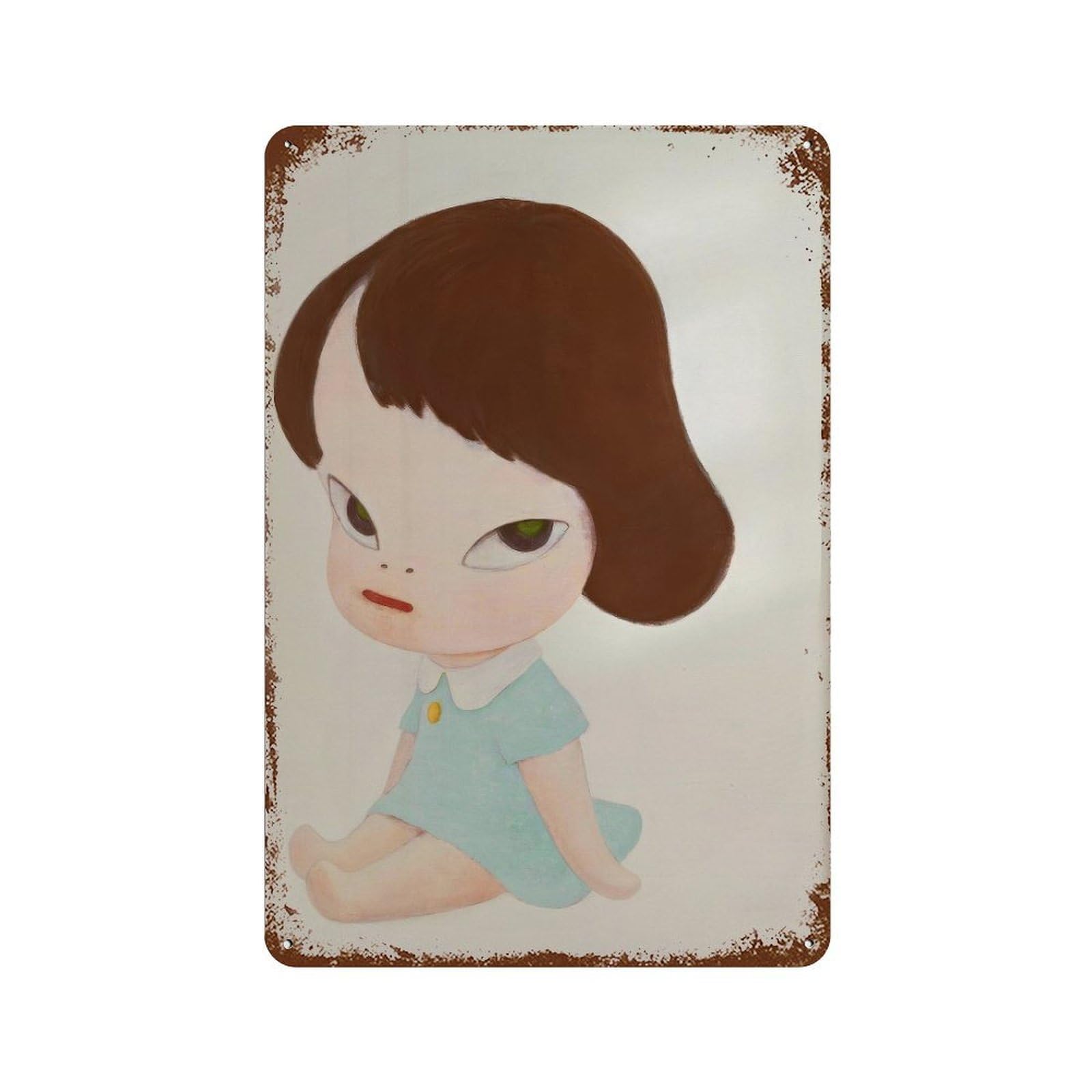 xiaoxiaoshen Girl Sitting. Yoshitomo Nara Wall Decor Art Metal Tin Poster Modern Home Decor Art Home Bar Shop Decorations Vintage Sign 30x20cm