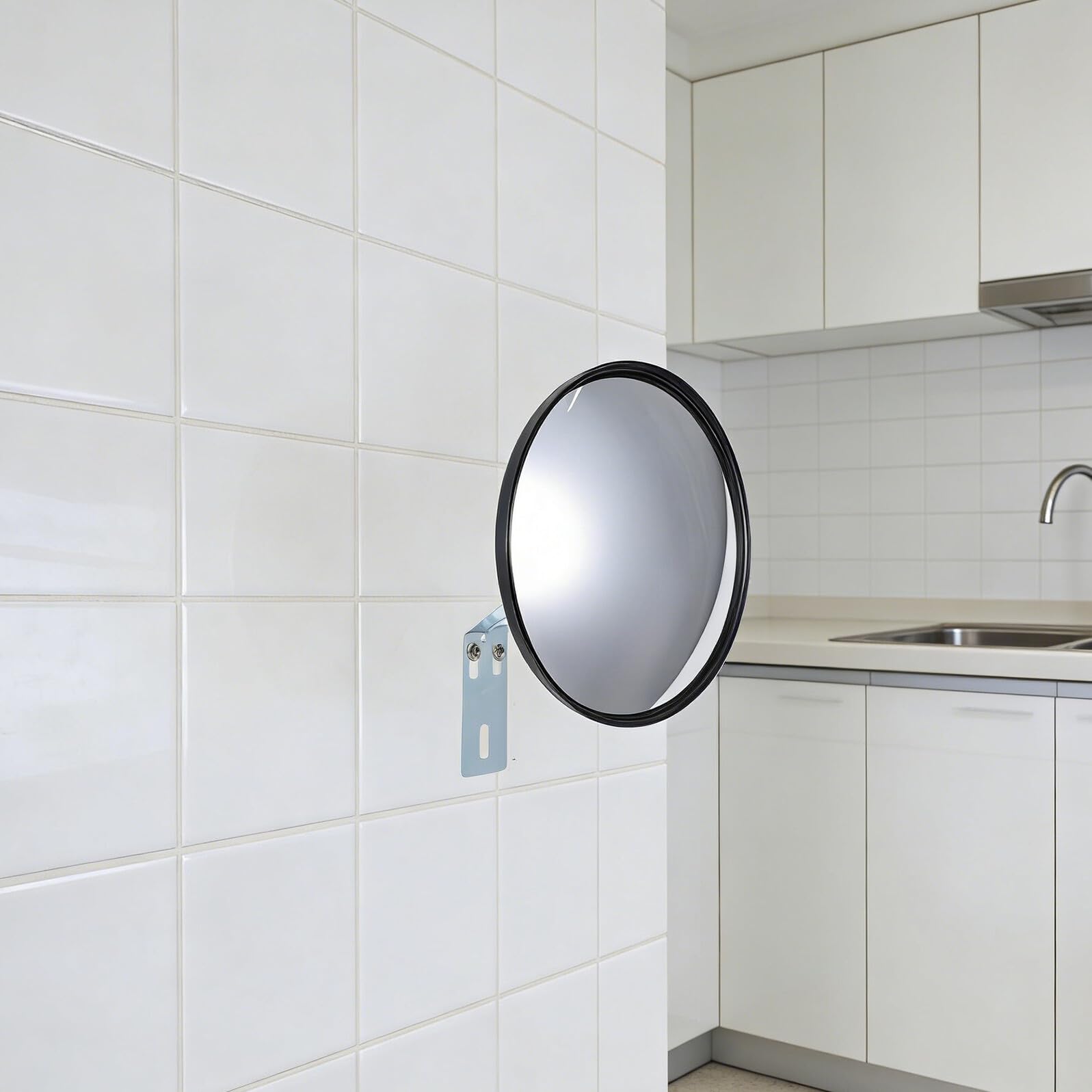 minkissy Specchio Grandangolare Convesso 60 CM per Controllo Angoli Ciechi in Magazzini e Vialetti Montaggio Rapido