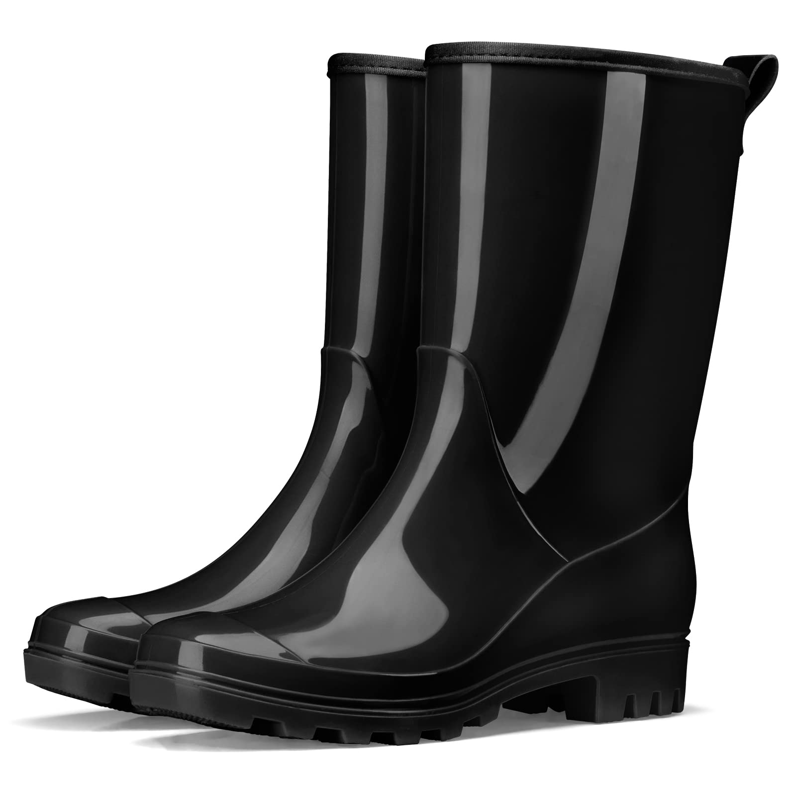 HISEA Stivali di gomma da donna, a mezza altezza, impermeabili, da giardino, antiscivolo, traspiranti, con soletta comoda, alla moda, leggere, per esterni