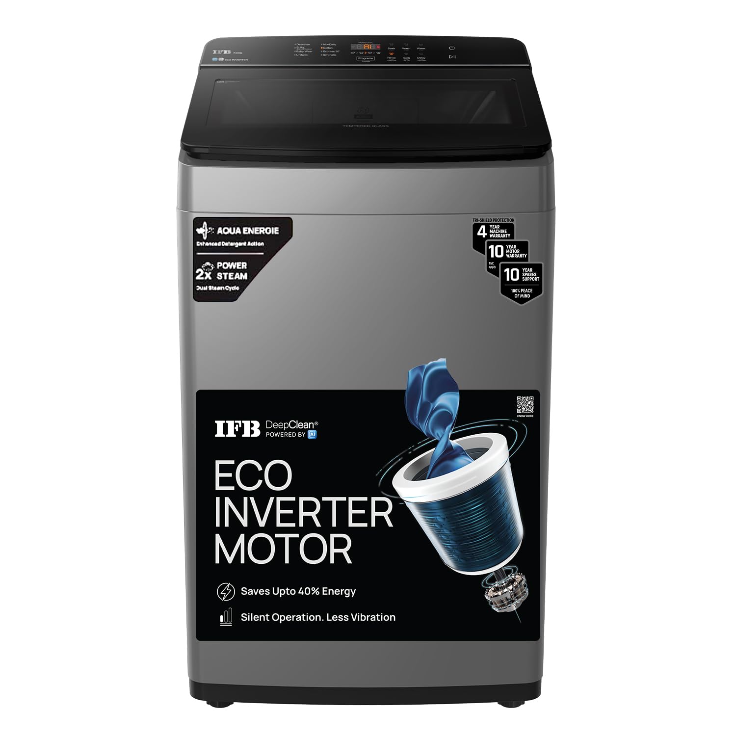 IFB 7 Kg 5 Star AI Powered DeepClean® Technology Fully Automatic Top Load Washing Machine with Eco-inverter(TL701AG1ID, Activmix, AquaEnergie, Inbuilt Wheels, 4 Year Machine Warranty,Anthracite Grey)-image-43