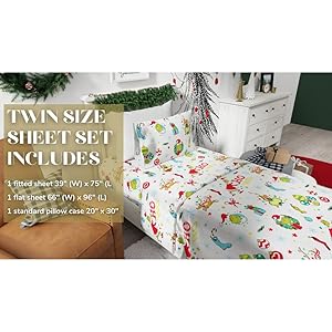 Franco Grinch by Dr. Seuss Holiday & Christmas Bedding Super Soft 100% Cotton Flannel Sheet Set, 3 pcs, Twin, (Official Dr. Seuss Product) Franco Grinch by Dr Seuss Holiday Christmas Bedding Super Soft 100 Cotton Flannel Sheet Set 3 pcs Twin Official Dr Seuss Product