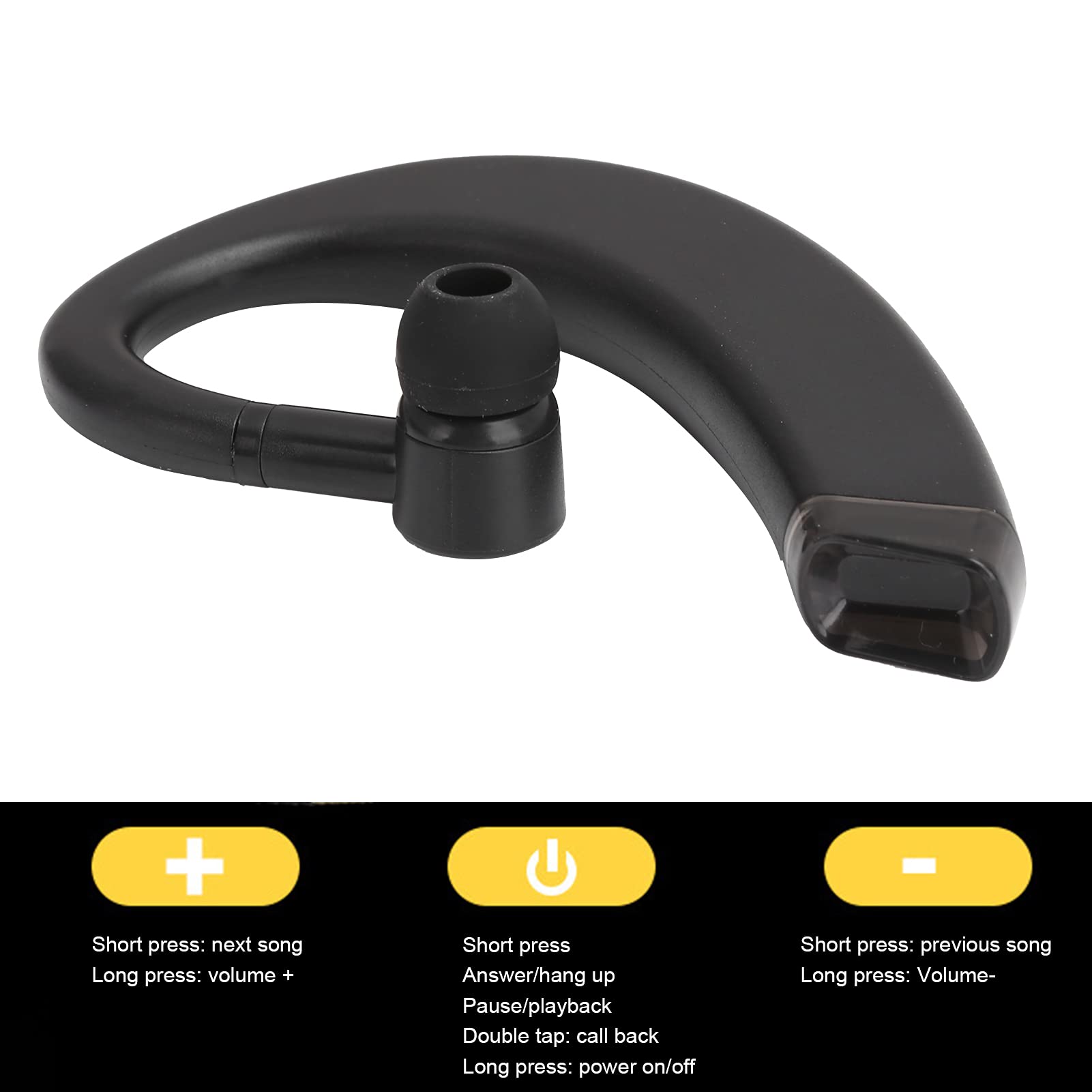 Auricolare Singolo con Gancio, Cuffia Bluetooth Mono Professionale per Guida, Qualità HIFI e Chiamate Nitide
