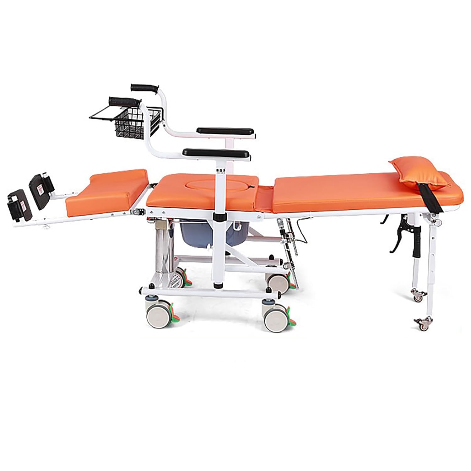 Transfer Chair for Elderly and Disabled Hydraulic Patient Lift Wheelchair 180 Adjustable Flat Lying for Paralyzed Individuals Medical