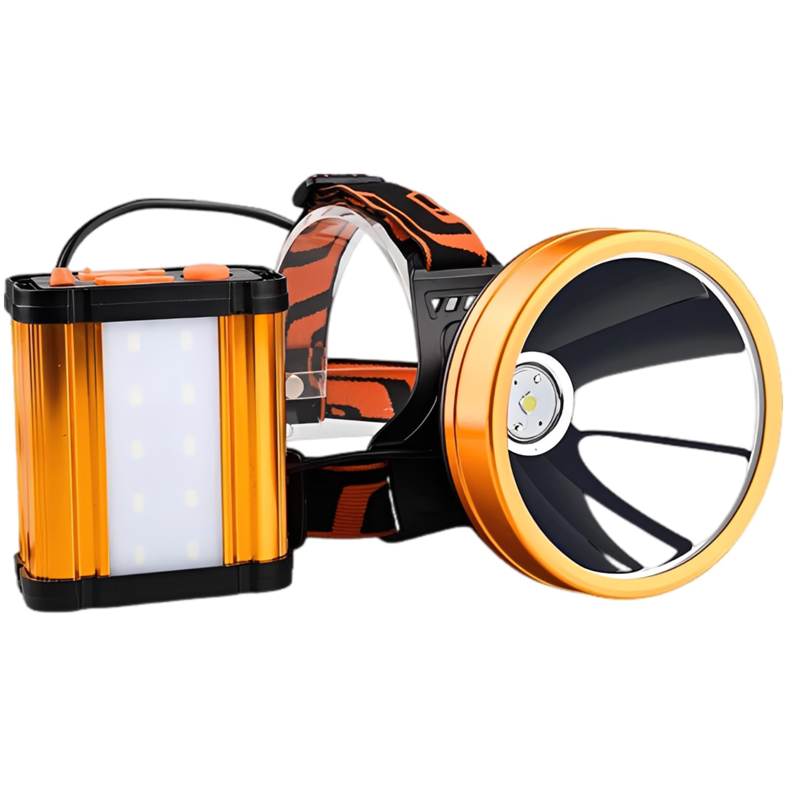 Lampe frontale LED T6 rechargeable super lumineuse, 6 piles au lithium, lampe frontale jaune avec longue portée, lampe frontale pour la pêche, l'exploitation minière, l'utilisation domestique