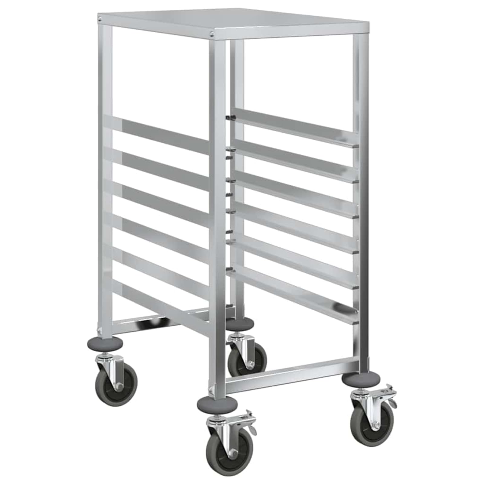 Geecher Carrello Portateglie con 6 GN Contenitori, Mobile per Vassoi da Cucina 39x55x87 cm in Acciaio Inossidabile, Ideale per Ristoranti e Cucine Professionali