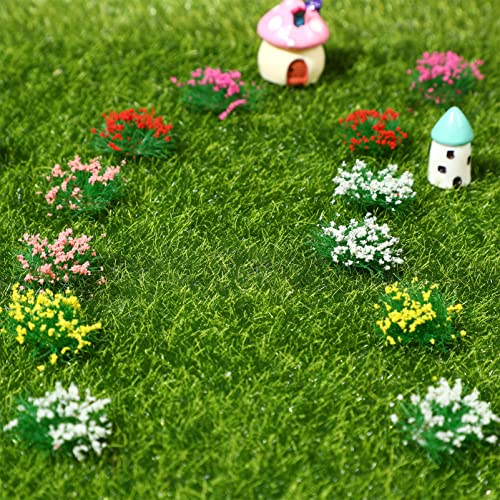 Topbathy 30 Pcs Flower Cluster Grass Tufts Diy Miniature Colorful Flower Cluster Scenery Model For Diy Architecture Building Garden Scenery Landscape #TOP2