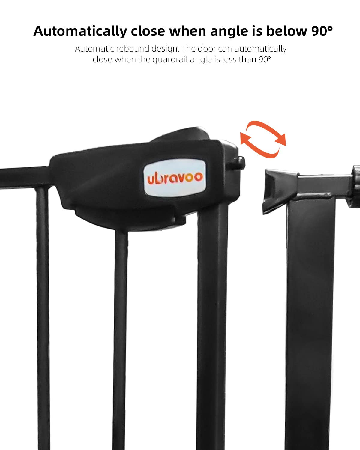 UBRAVOO Cancelletto per Bambini per Cani, Altezza 100 Cm Cancelletto di Sicurezza per Bambini 85-94 cm di Larghezza Chiusura Automatica Tripla Serratura Aperta Tenere Cancello per Scale