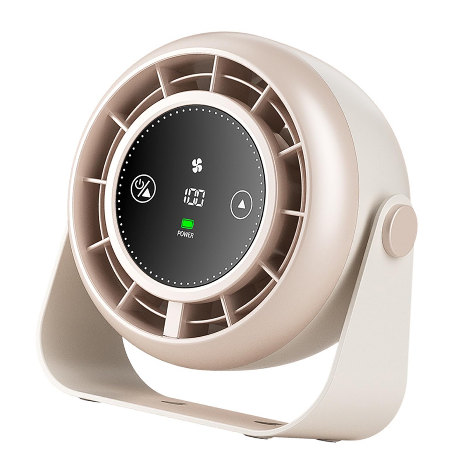 Uqezagpa White Quiet Desktop Cooling Fan 100 Speed Option Strong Wind Quiet Table Fan Portable Low Air Coolers Tool Enduring Digital Display Table