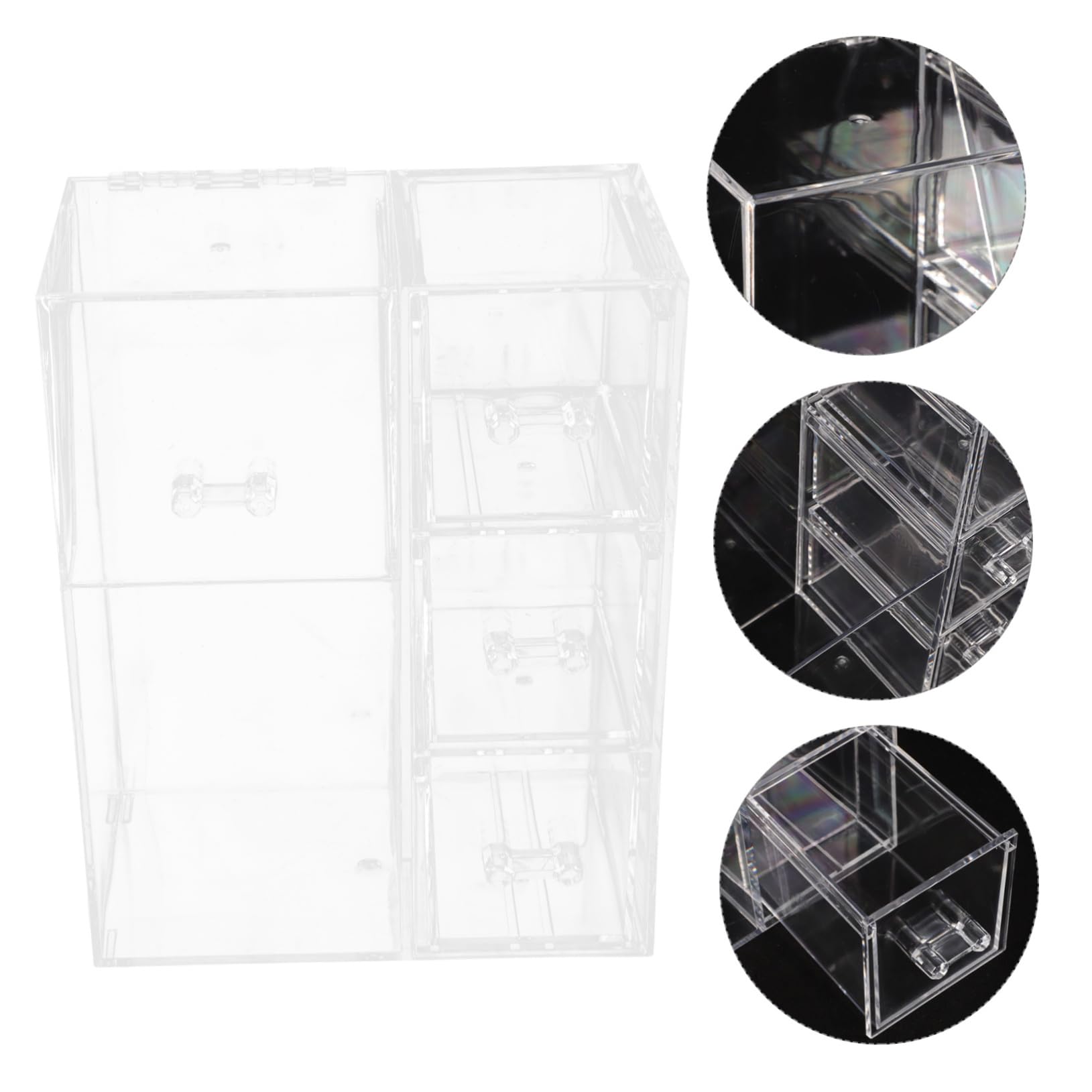 minkissy Boîte de rangement en acrylique pour bureau, pinceaux de maquillage, cotons-tiges, organisateur de salle de bain, tasse de bureau