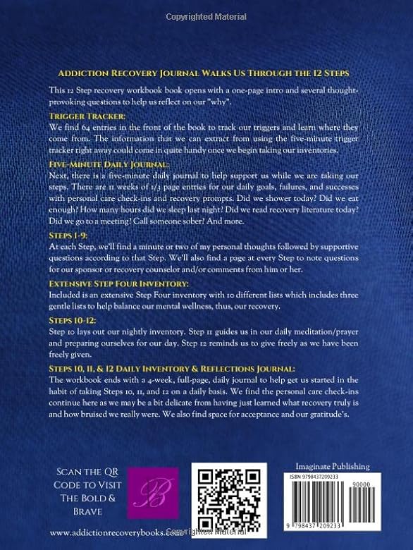 AA POWERFUL 12 STEP WORKBOOK With TRIGGER TRACKER & Selfcare Check-Ins: Includes Extensive Step 4 Inventory Worksheets & Daily Journal