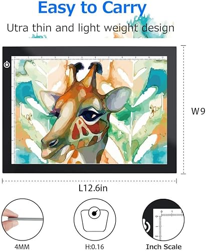Looeoodoo MS-A4B Black A4 Dimmable Led Artcraft Light Box Tracer Slim Light Pad Portable Tablet thumb #4