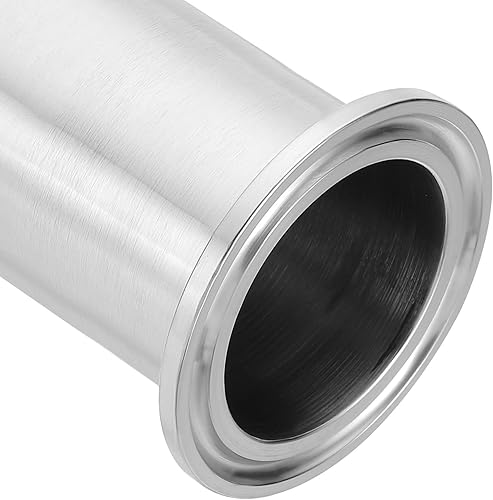 Miniatura 4 de PATIKIL Tubo de tres abrazaderas de diámetro exterior de 1 12 pulgadas, tubo sanitario de carrete con brida de virola de 1.988 in (para abrazaderas