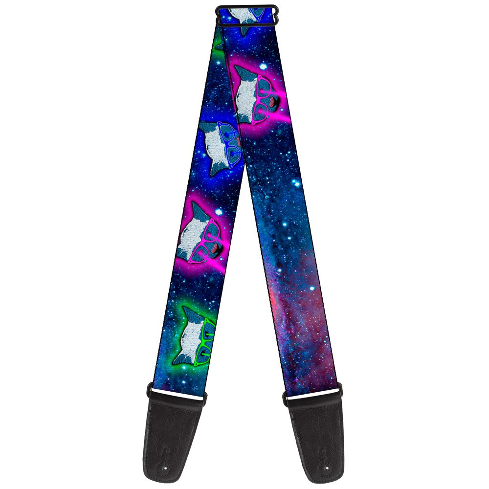 Buckle-Down Guitar Strap Laser Eye Cats In Space 2 Inches Wide (GS-W31266)