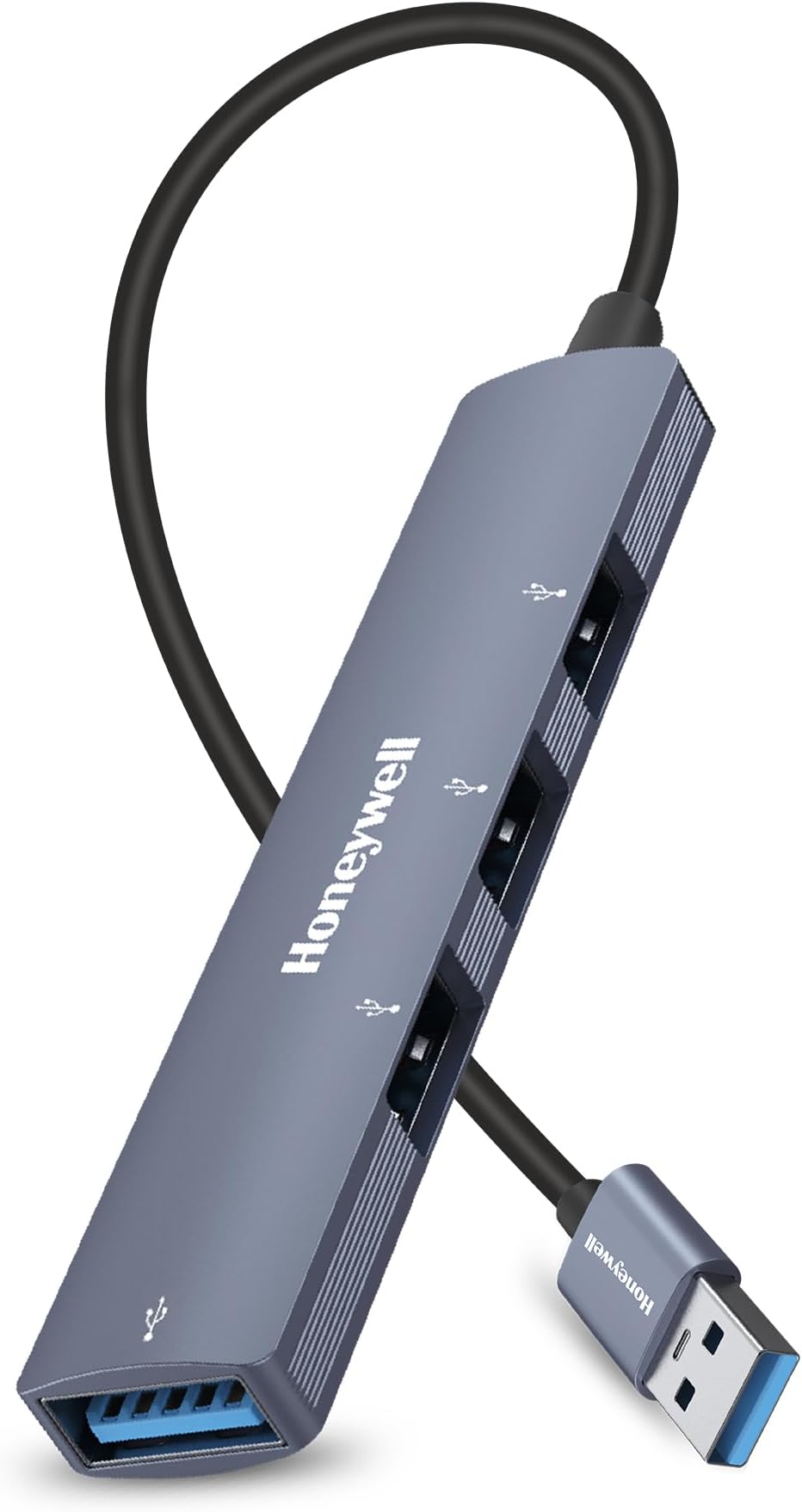 Honeywell Newly Launched 4-in-1 Ultra Slim USB Hub 1xUSB 3.0 & 3 x USB 2.0 Ports, 30cms Cable, DataTransfer Speed Upto 5GBPS,Universally Compatible with All USB,PC,Speaker,Laptop,Hard Drive etc.