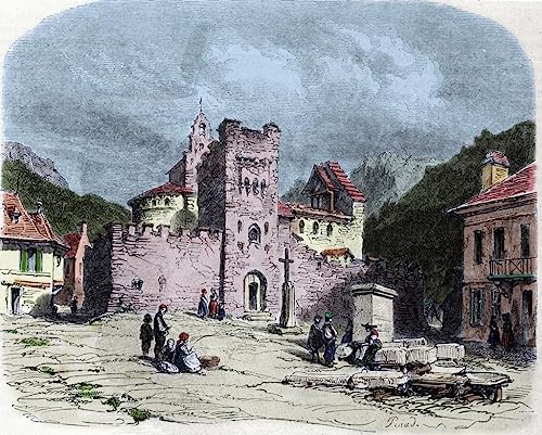 Toile Église des Chevaliers du Temple Luz Saint Sauveur Karl Girardet Art Portrait 60x90