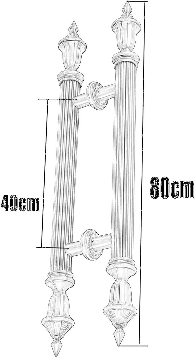Solid Standoffs Heavy-Duty Commercial Grade Stainless Steel Push Pull Door Handle/Barn Door Pull Handle/Glass Pulls/European Style Craft Door Handle,for Villa Gate (Size : 80 * 40c