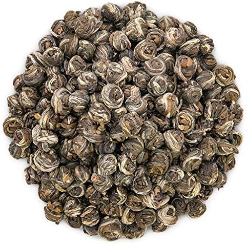Oriarm Jasmine Pearls Tea Loose Leaf - Chinese Dragon Pearls Jasmine Green Tea Leaves - 1st Grade - Brew Hot or Iced Tea - 250g Ziplock Resealable Bag Cover