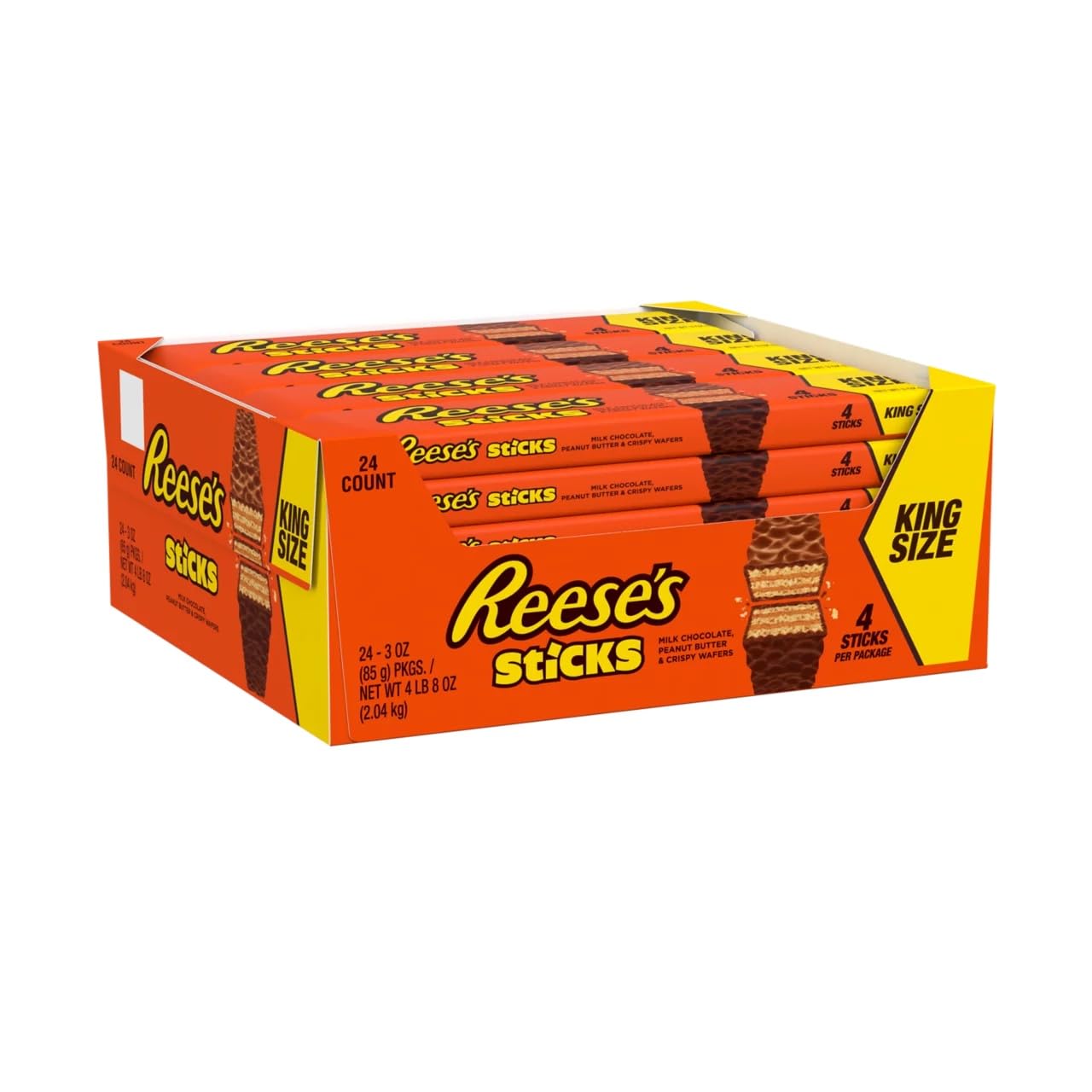 Reese's Sticks King Size - Schoko-Erdnussbutter-Süßigkeitenriegel, 24 Stück (24x85 g)